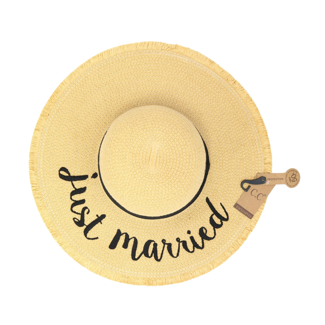 Embroidered Distressed Floppy Sun Hat ST2025