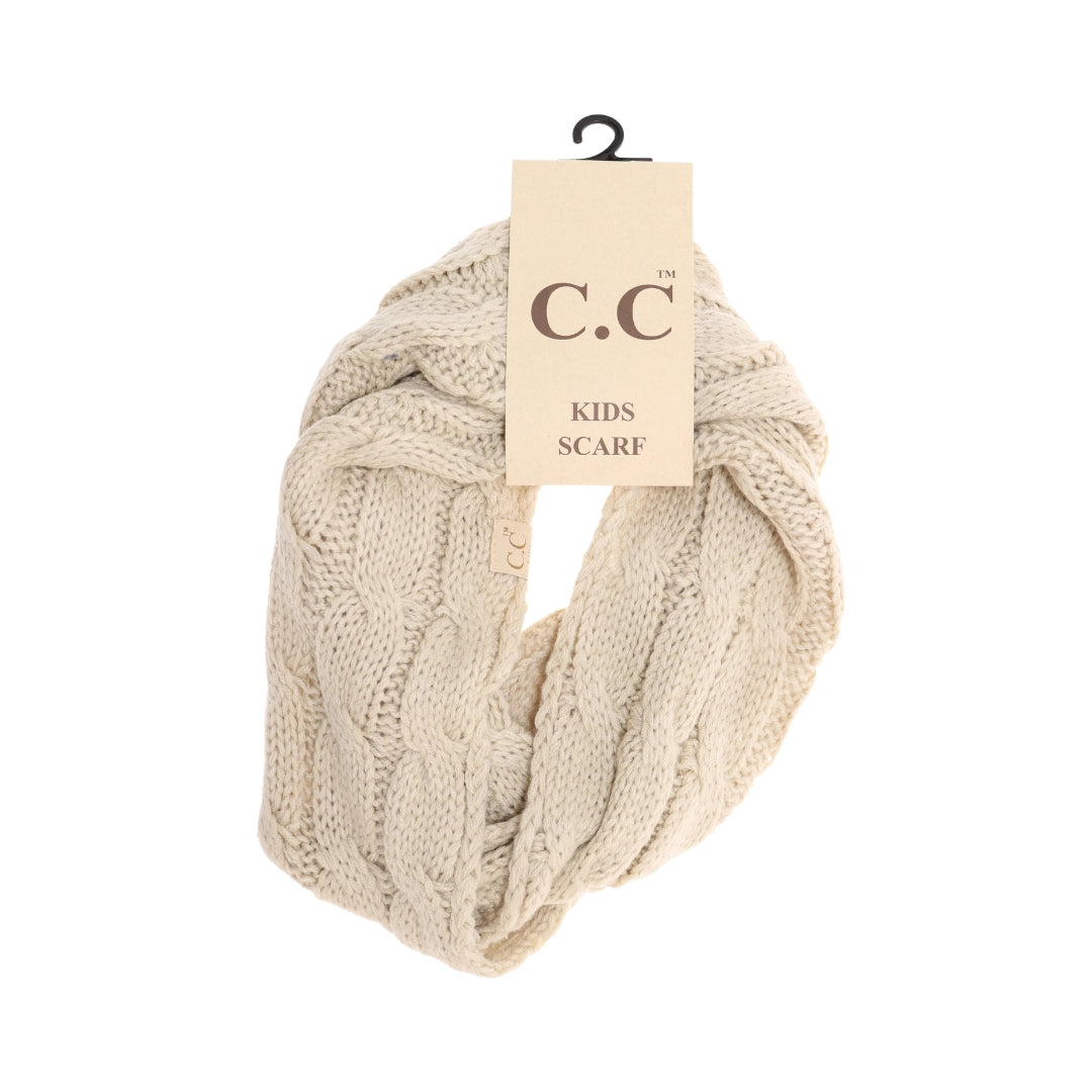 KIDS Solid Cable Knit CC Infinity Scarf SF800KIDS