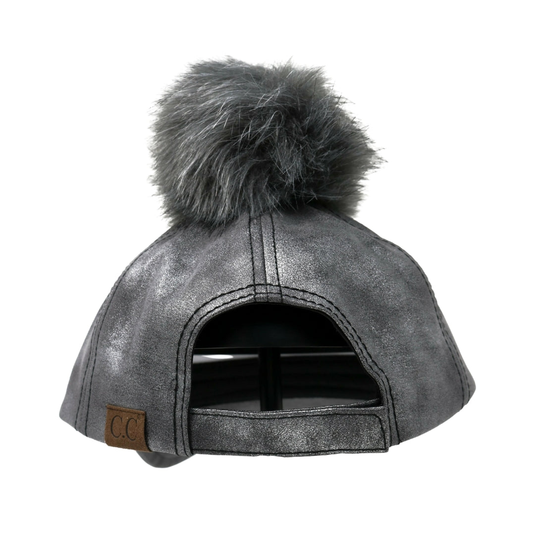 Metallic Fur Pom CC Ball Cap BA15