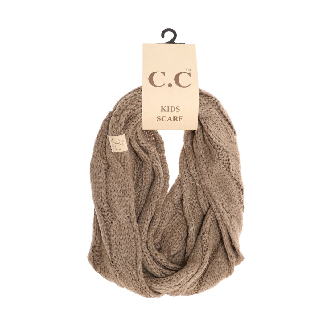 KIDS Solid Cable Knit CC Infinity Scarf SF800KIDS