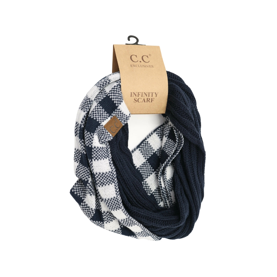 Buffalo Check Knit Scarf SF82