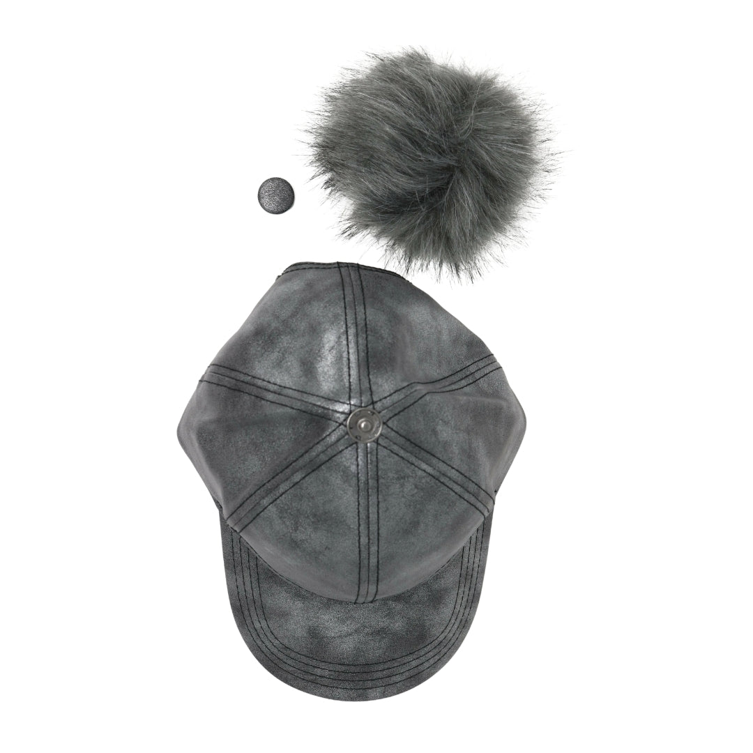 Metallic Fur Pom CC Ball Cap BA15