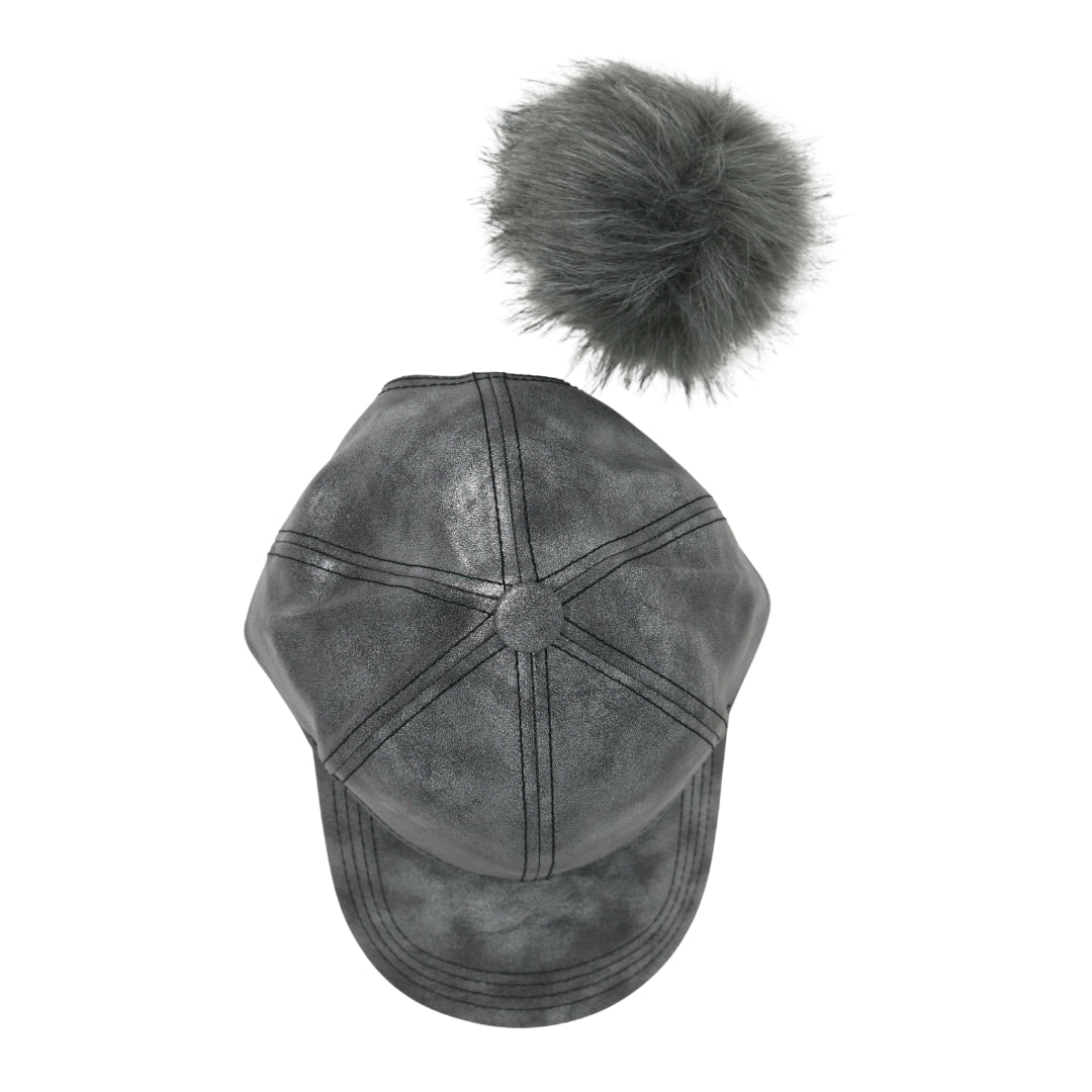 Metallic Fur Pom CC Ball Cap BA15