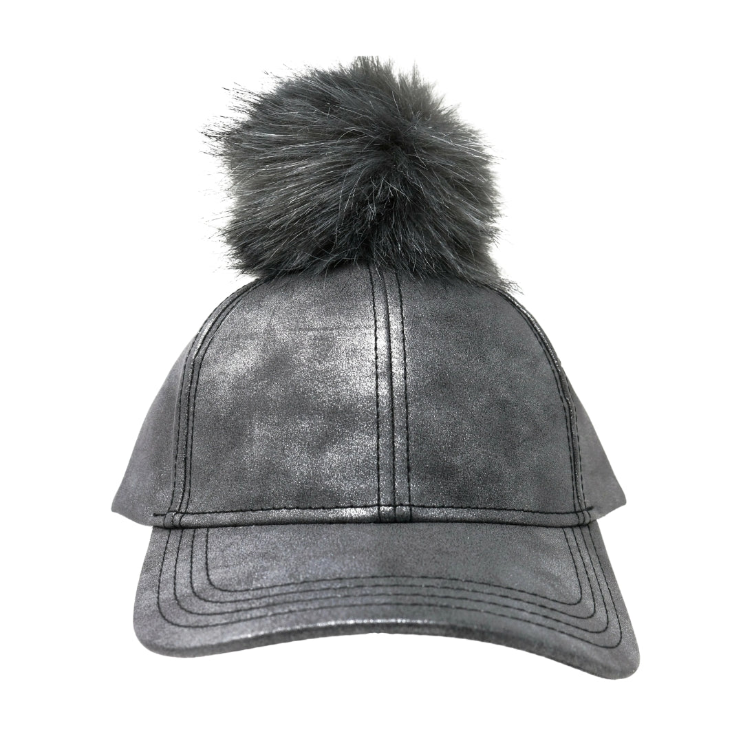 Metallic Fur Pom CC Ball Cap BA15