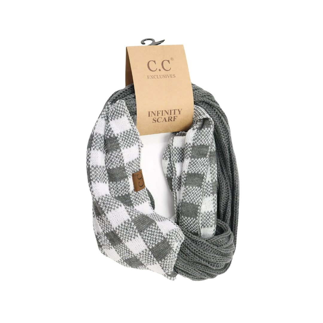 Buffalo Check Knit Scarf SF82