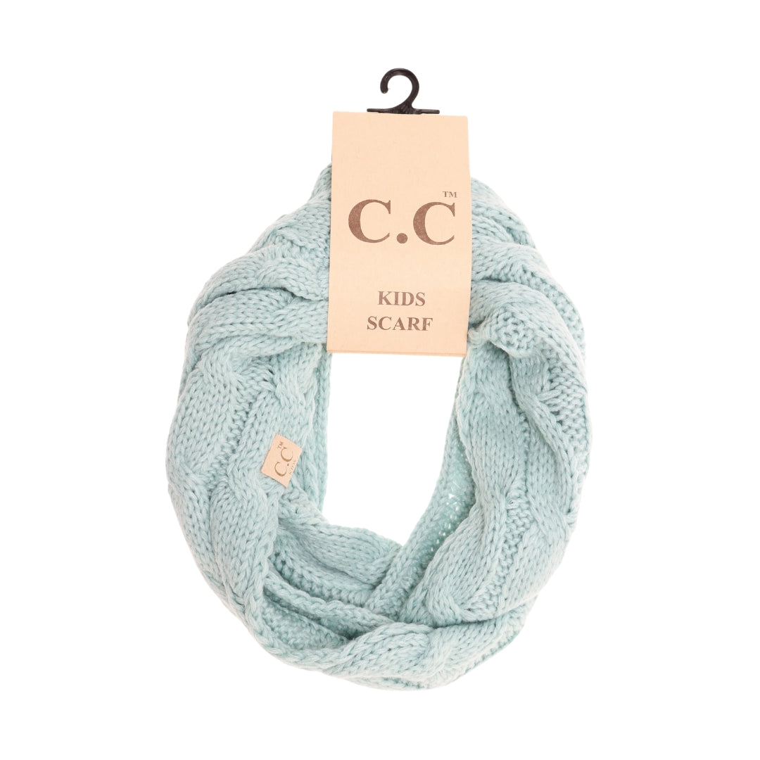 KIDS Solid Cable Knit CC Infinity Scarf SF800KIDS