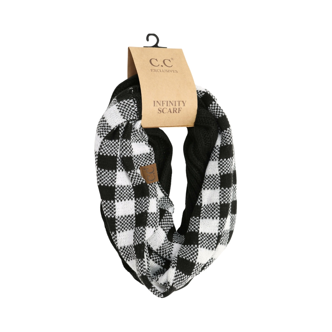 Buffalo Check Knit Scarf SF82