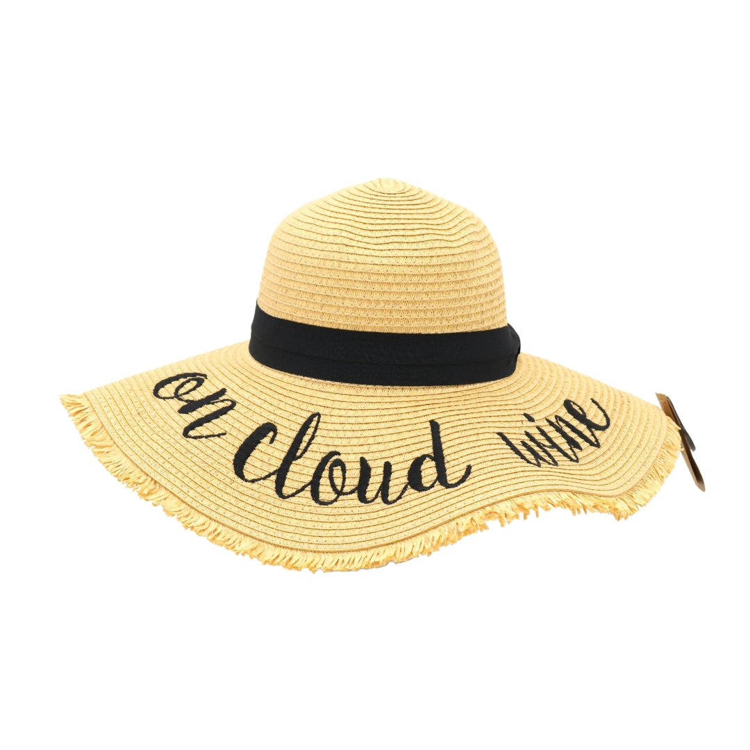 Embroidered Distressed Floppy Sun Hat ST2025