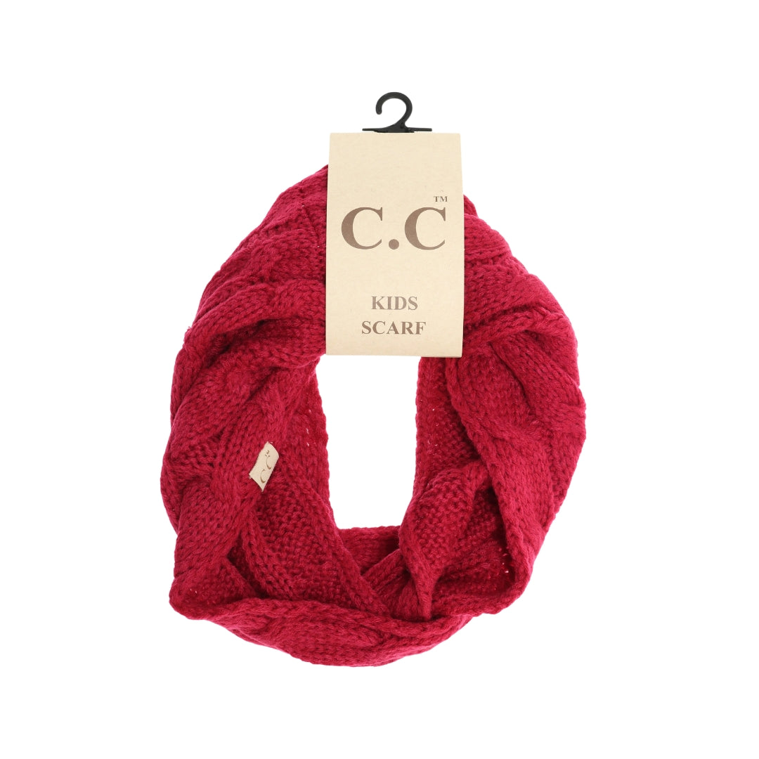 KIDS Solid Cable Knit CC Infinity Scarf SF800KIDS