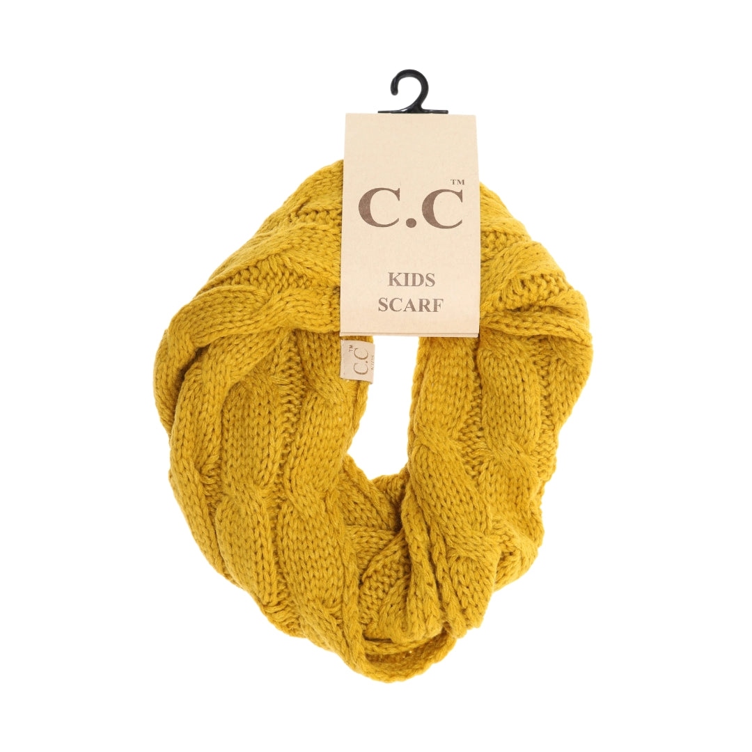 KIDS Solid Cable Knit CC Infinity Scarf SF800KIDS