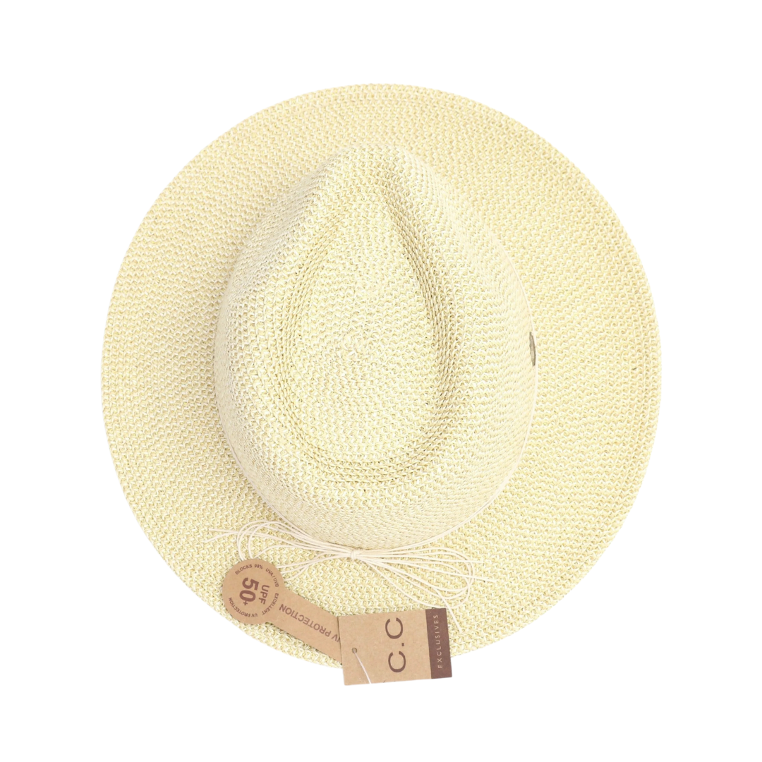 Two Tone Panama Hat with Shimmer Accent ST807