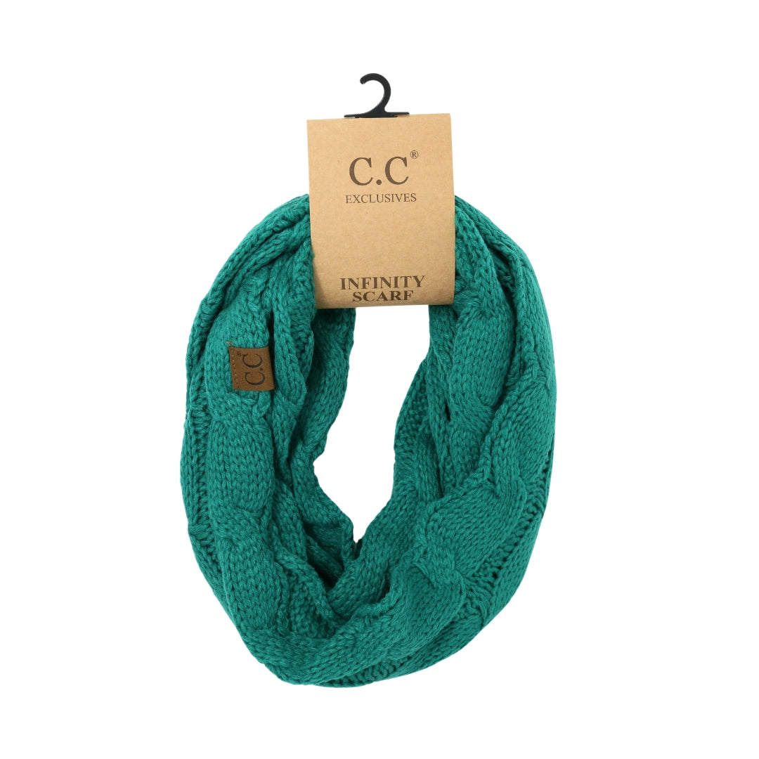 Solid Cable Knit CC Infinity Scarf SF800