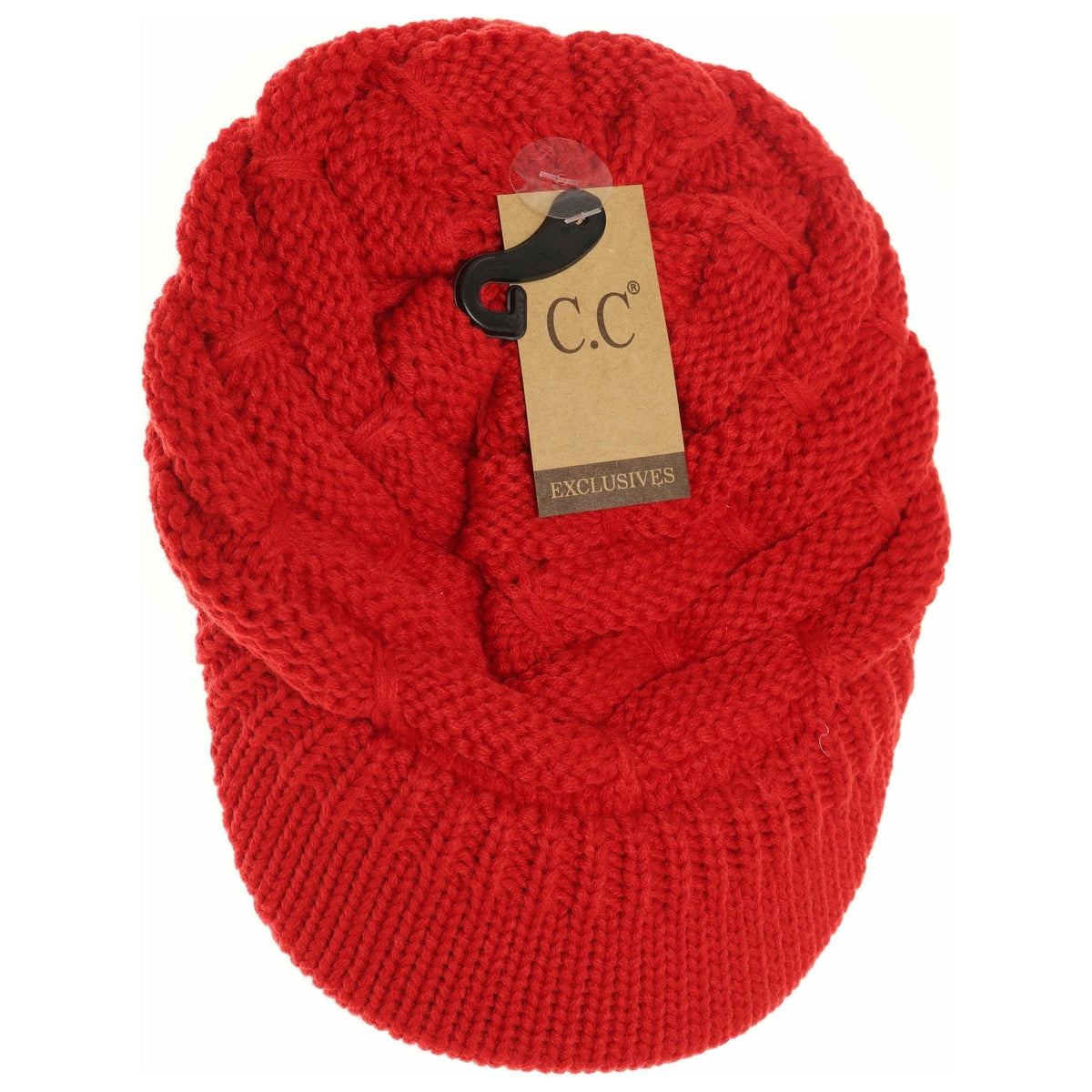Ribbed Knit Hat with Brim YJ2023