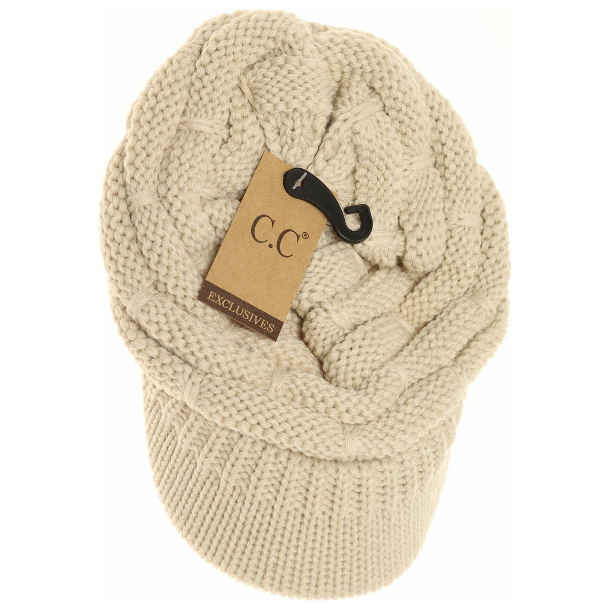 Ribbed Knit Hat with Brim YJ2023