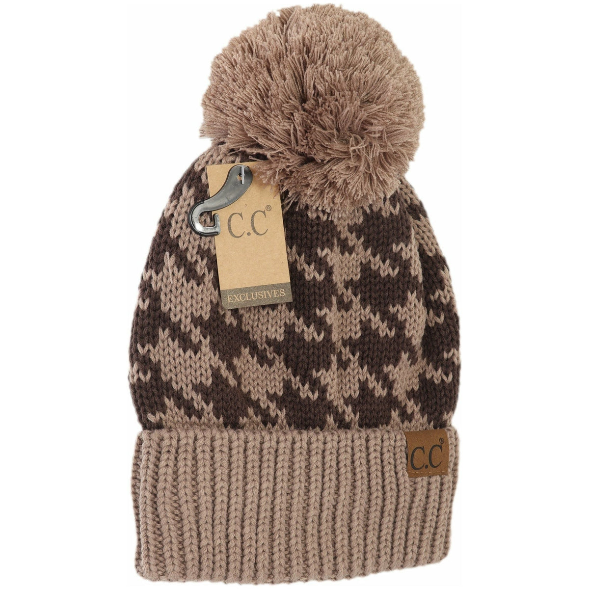 Houndstooth Pom Beanie YJ2025