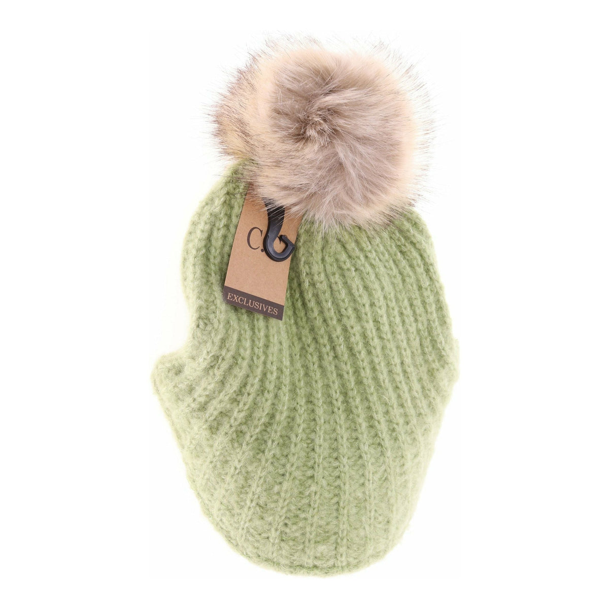 Knitted Brim C.C Beanie with Pom YJ2036