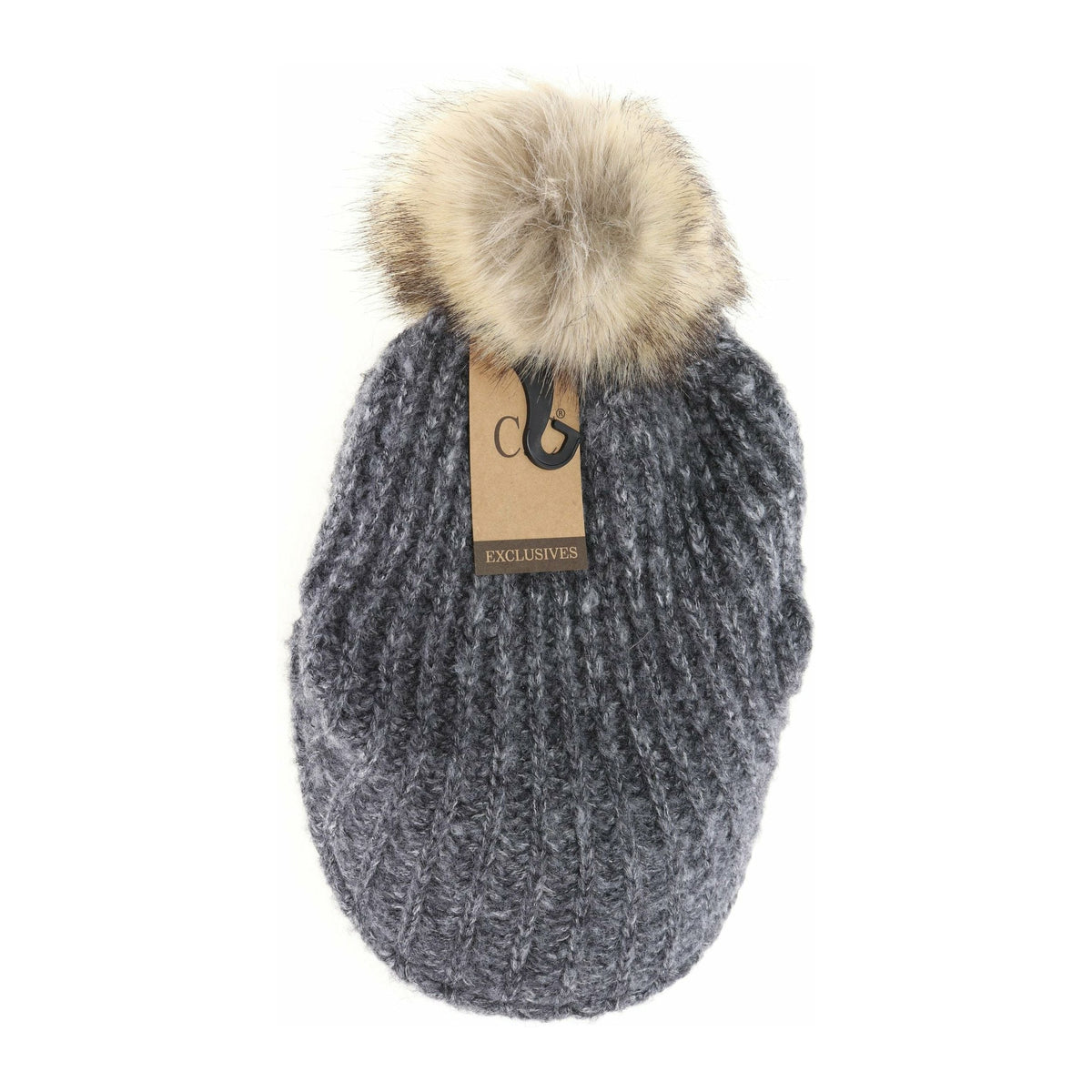 Knitted Brim C.C Beanie with Pom YJ2036