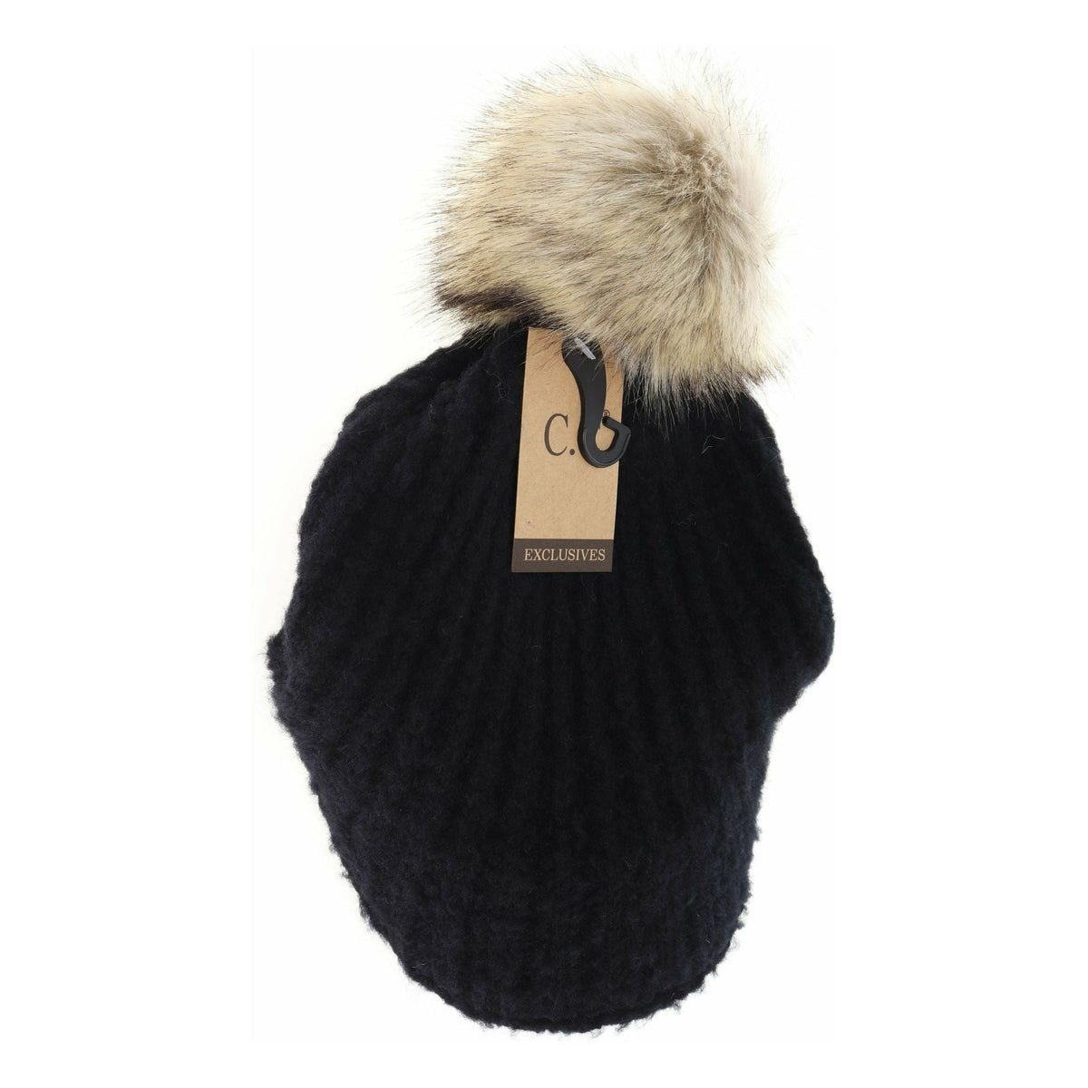 Knitted Brim C.C Beanie with Pom YJ2036