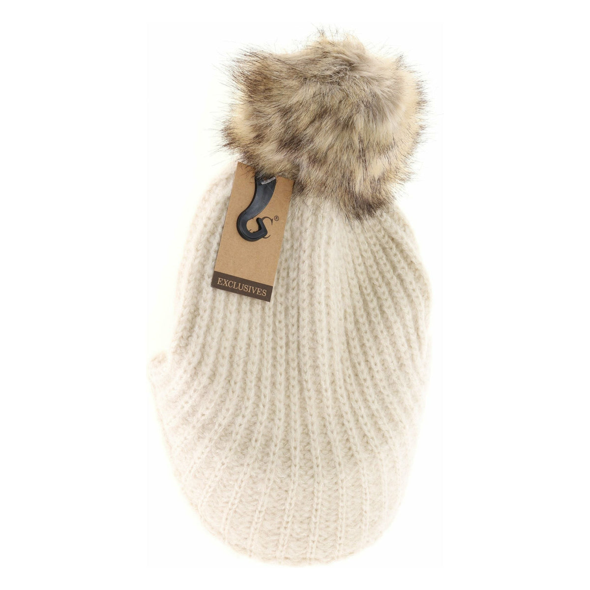Knitted Brim C.C Beanie with Pom YJ2036