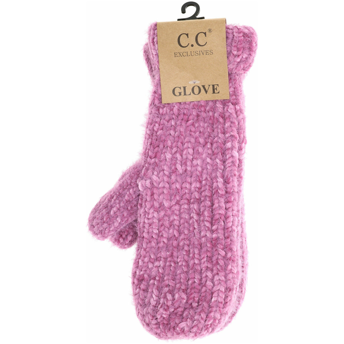 Two Tone Chenille Knit Mitten G1925