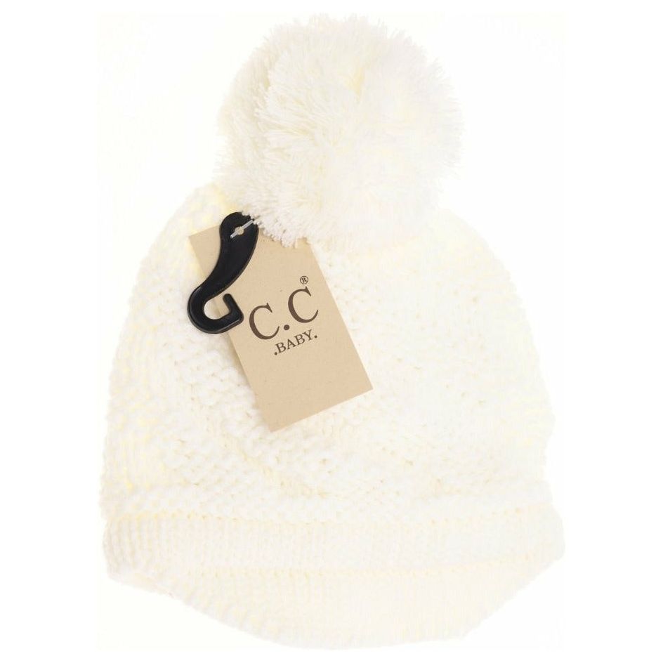 BABY Brim Beanie Hat with Pom BABY2037POM